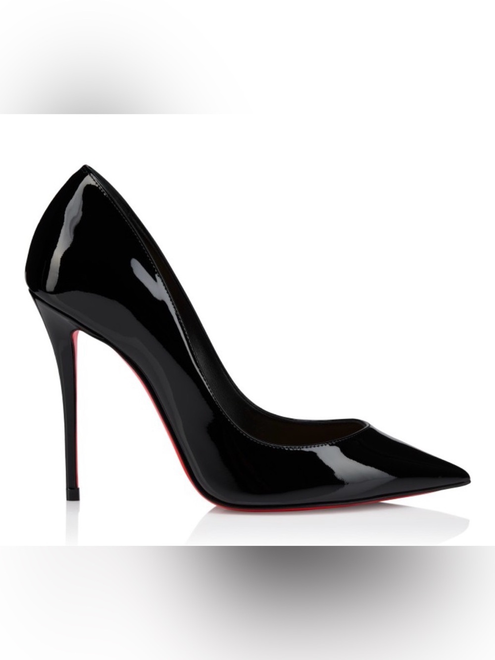Christian Louboutin Pigalle, Black Patent Pointed-Toe Stiletto, Sz 41